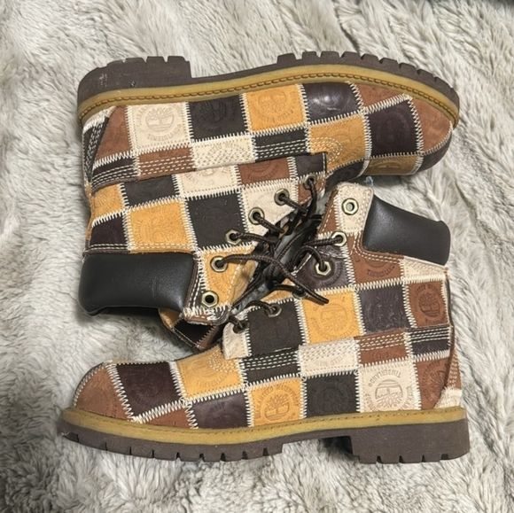 Vintage Patchwork TIMBERLAND  Boots From 1990 New - Picture 1 of 2